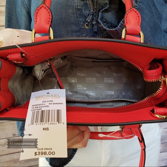 NWT Michael Kors Dillon Satchel Dark Sangria Bag - Picture 6 of 8